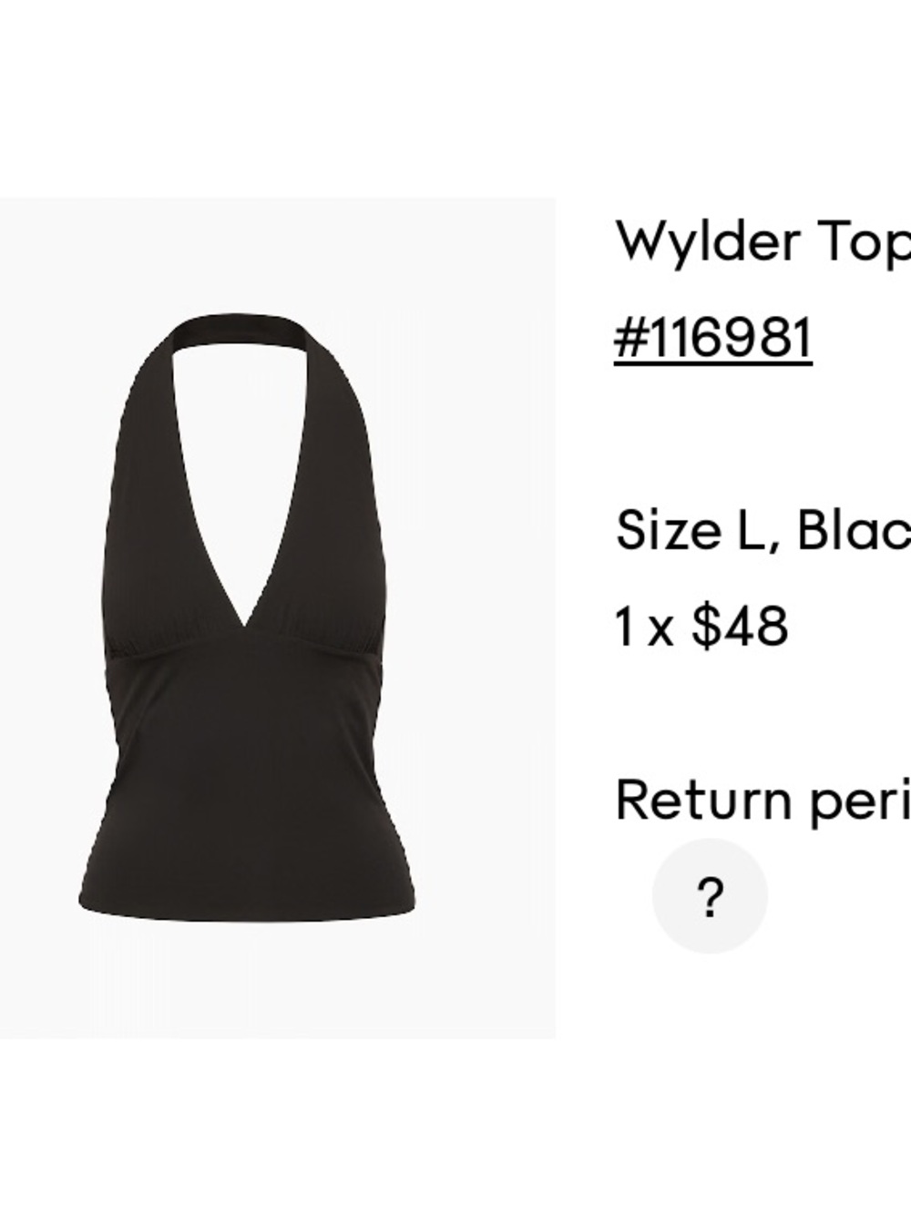 Aritzia Wilfred Black Halter V-Neck Camisole